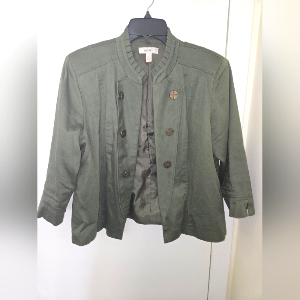 Dress barn army green jacket size Xl